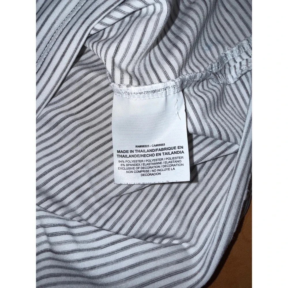 Nike Golf Tiger Woods TW Dri-FIT Polo Shirt Mens XXL White Grey Striped